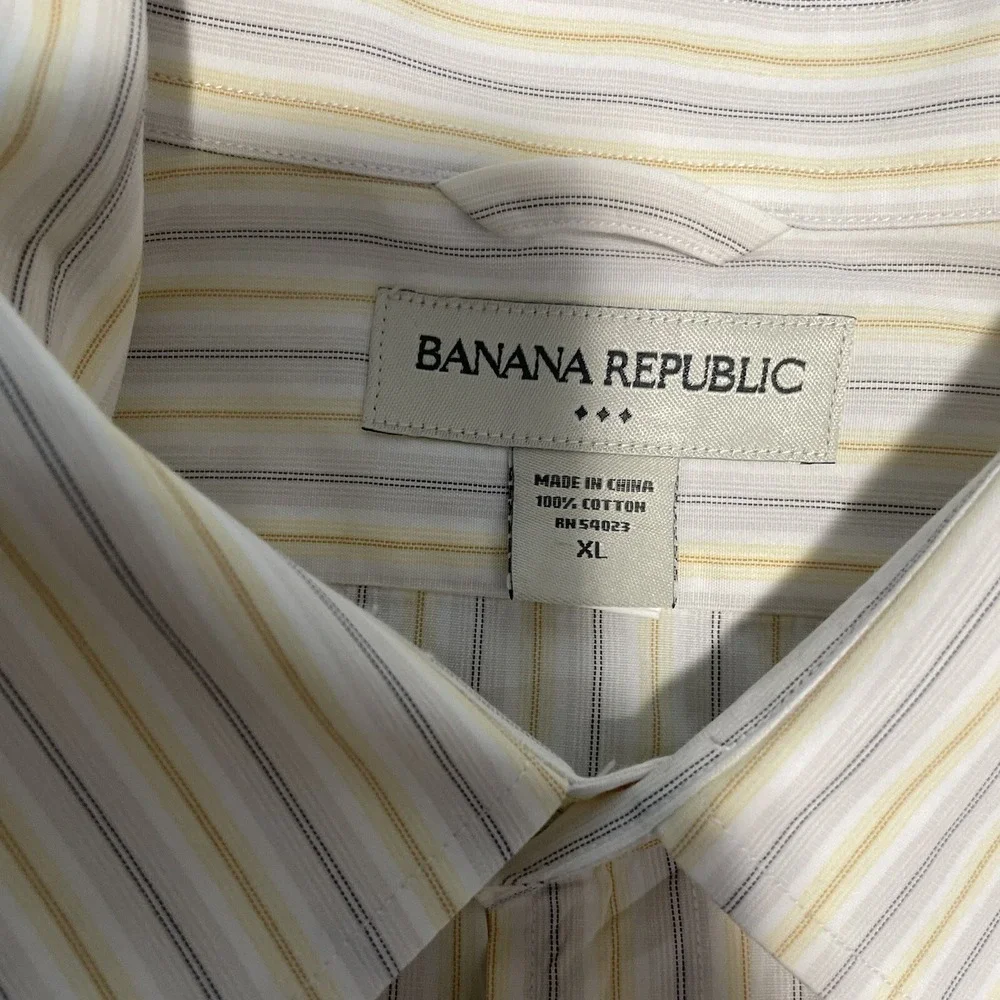 Vintage Banana Republic Shirt Men's Size XL ‎ Plaid Long Sleeve Button Up